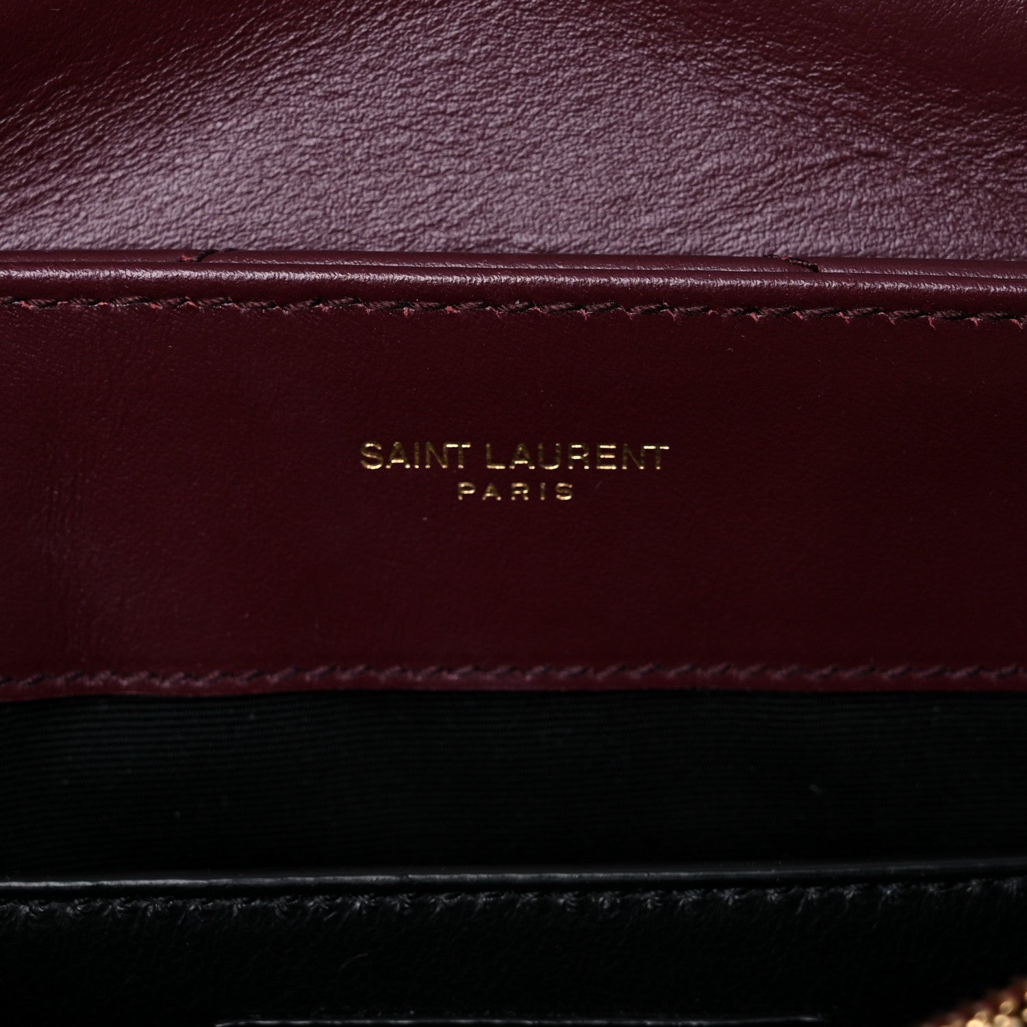 Saint Laurent Calfskin Y Quilted Monogram Small Loulou Chain Satchel Dark Legion Red 7 of 11