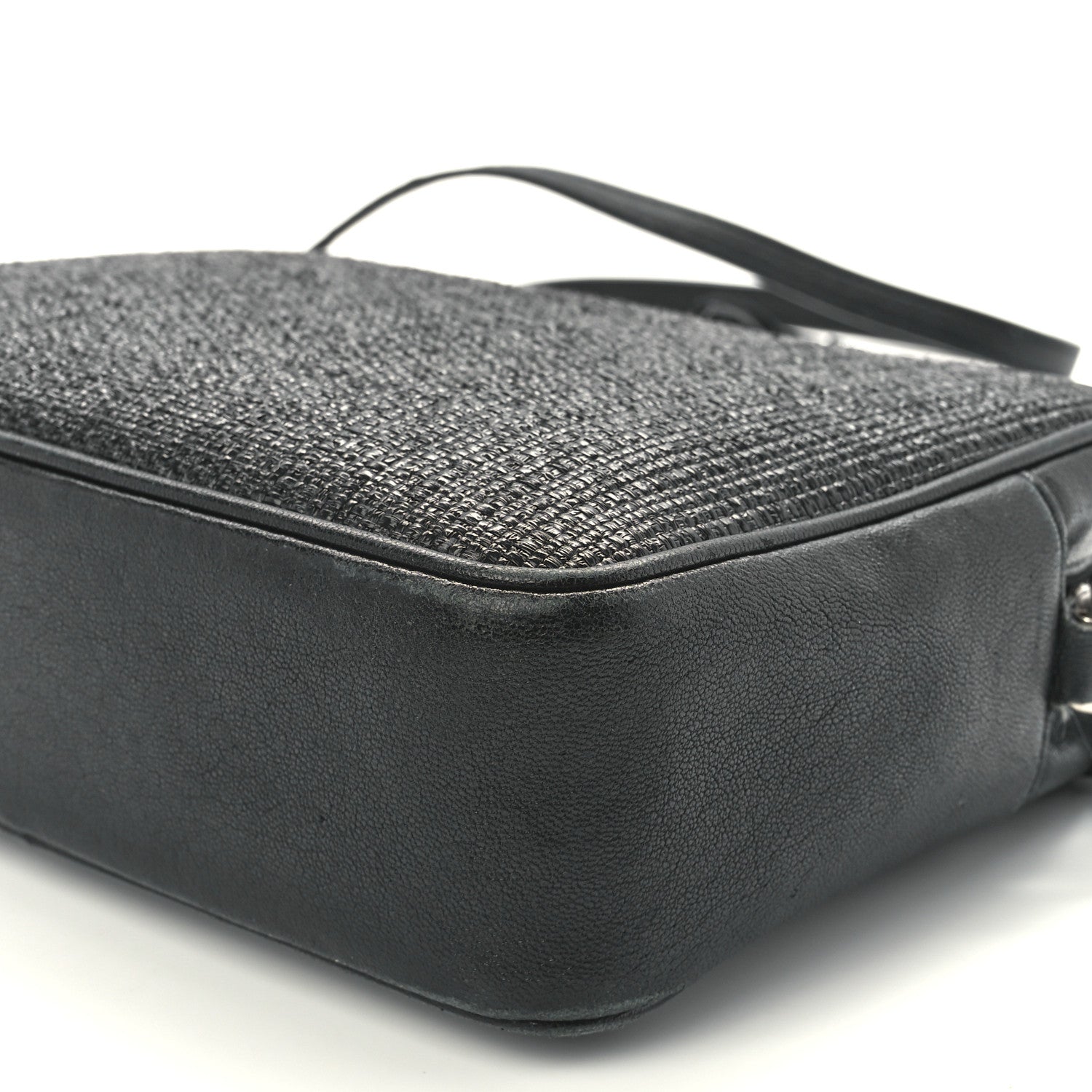 Saint Laurent Raffia Canvas Monogram Lou Camera Bag Black 11 of 11