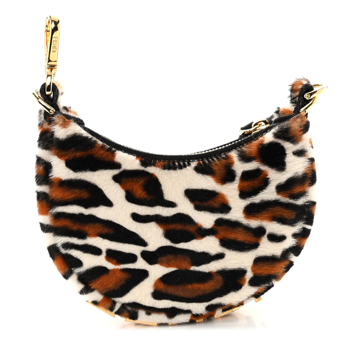 Sheepskin Vitello Grace Pony Hair Ocelot Nano Fendigraphy Hobo Charm Multicolor Black