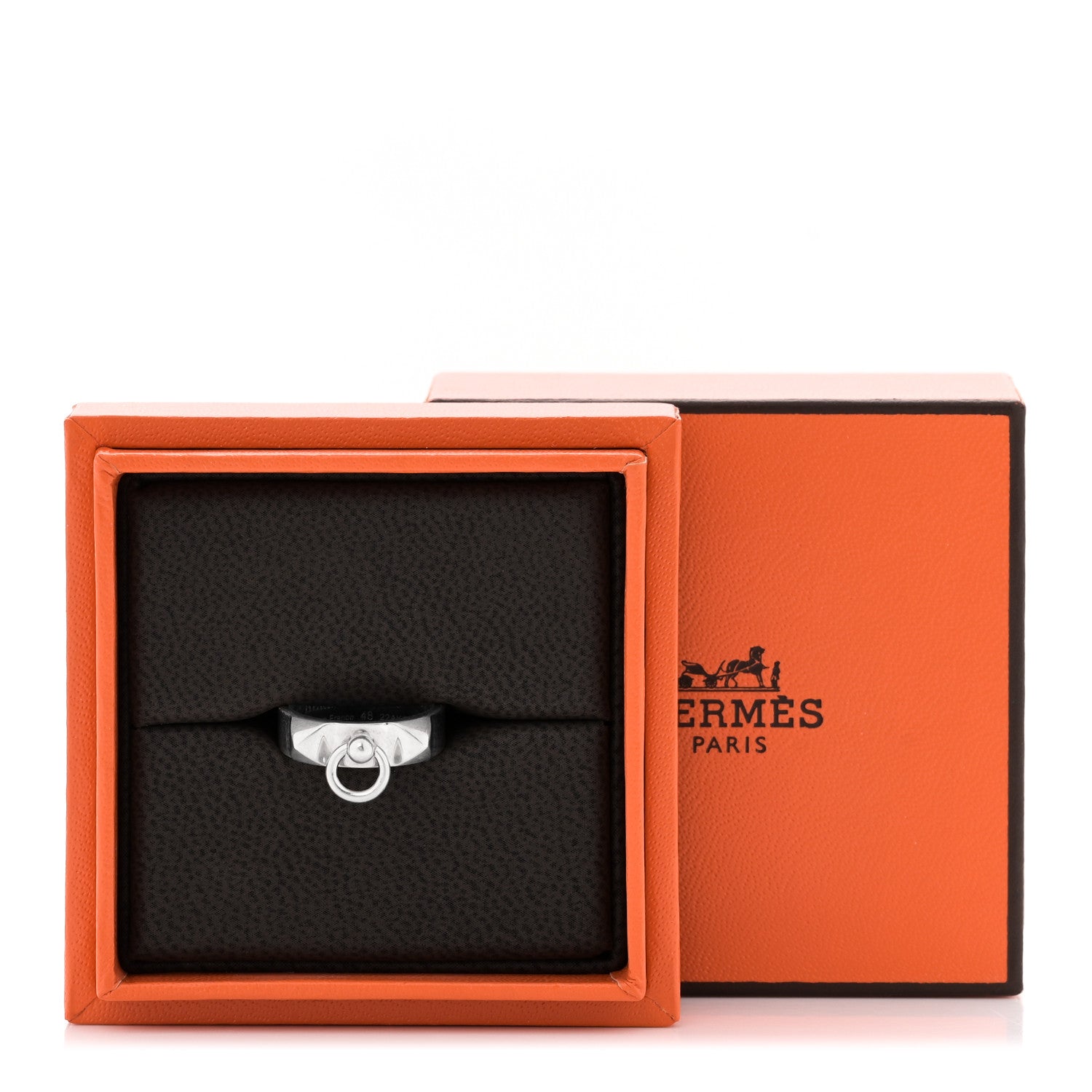 Hermes Sterling Silver PM Collier De Chien Ring 48 4.5 5 of 5