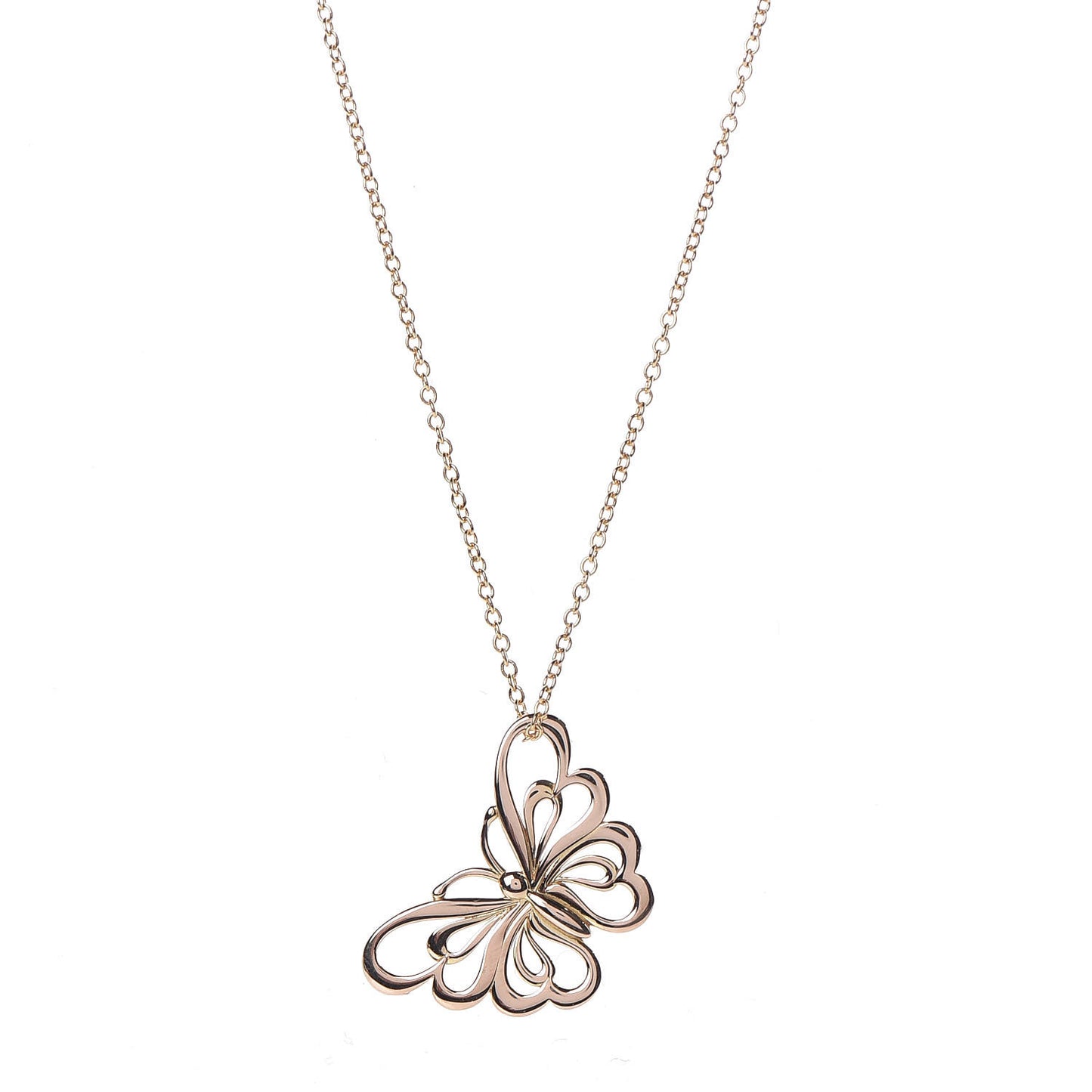 18K Rose Gold Butterfly Pendant Necklace