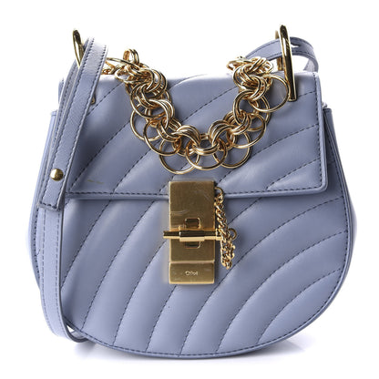Chloe Calfskin Quilted Mini Drew Bijou Shoulder Bag Washed Blue 1 of 11