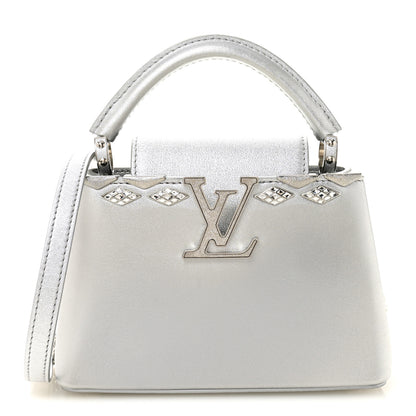 Louis Vuitton Lambskin Strass Mini Capucines  Silver 1 of 9