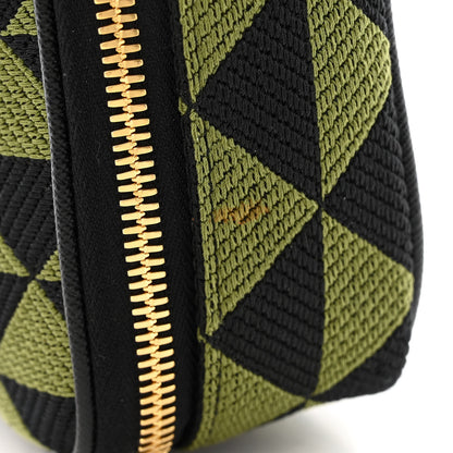 Prada Jacquard Saffiano Triangolo Symbole Embroidered Medium Shoulder Bag Black Edera 12 of 12