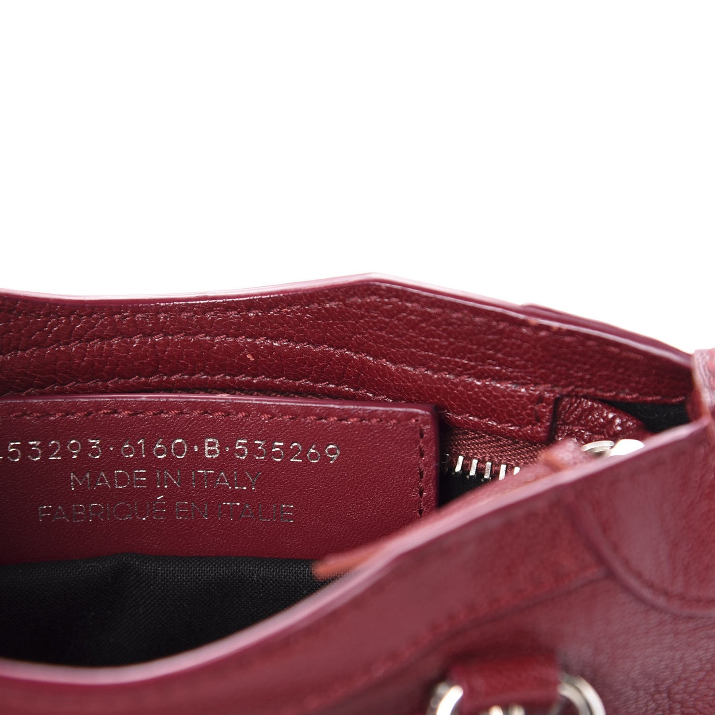 Chevre Silver Metallic Edge Hardware Nano City Rouge Lie De Vin