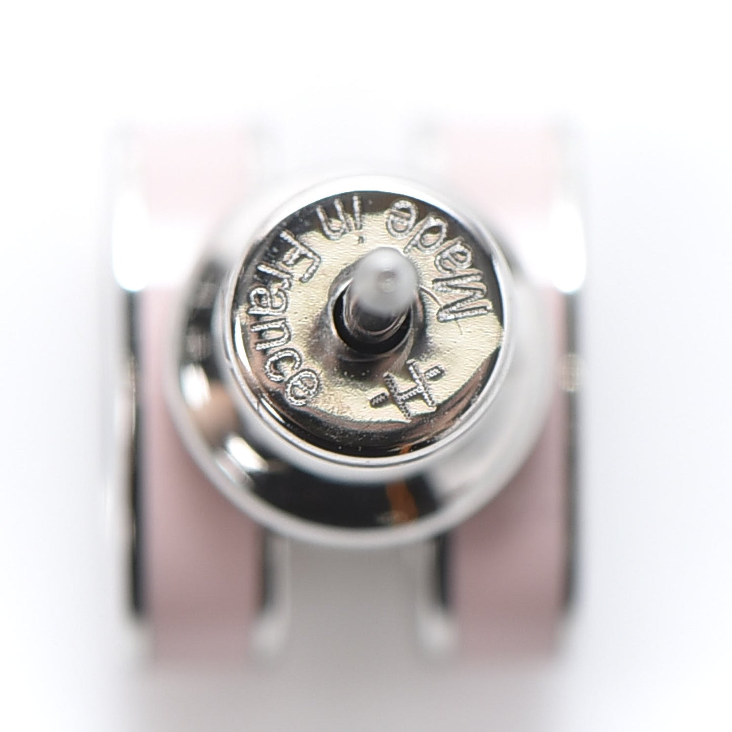 Silver Lacquered Pop H Earrings Rose Dragee