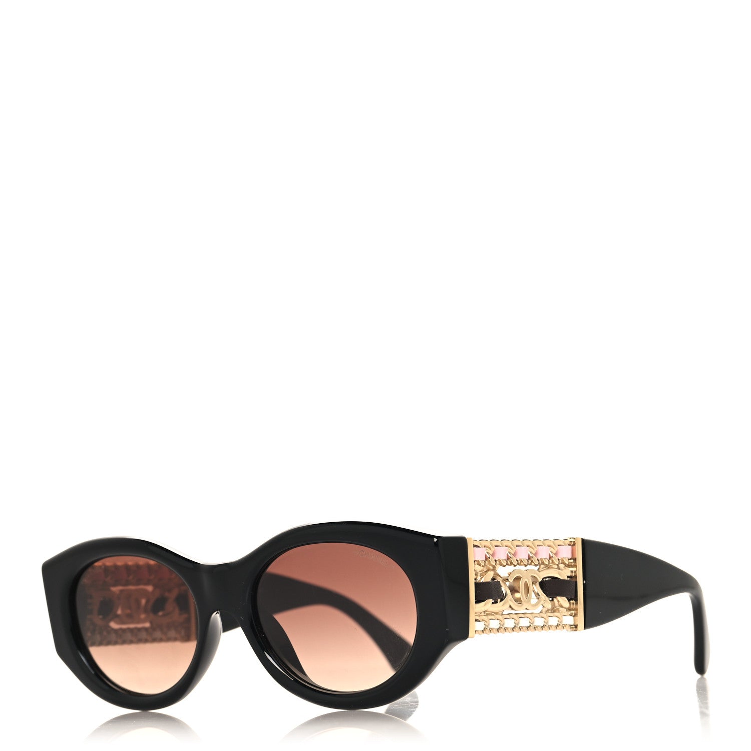 Chanel Acetate Calfskin Chain CC Sunglasses 5536-Q-A Black 1 of 6
