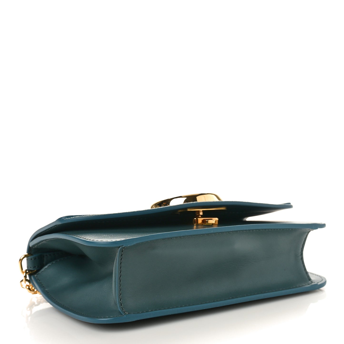 Calfskin Suede C Clutch With Chain Cloudy Blue