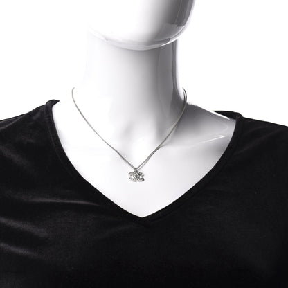 Chanel Crystal Timeless CC Necklace Silver 2 of 5