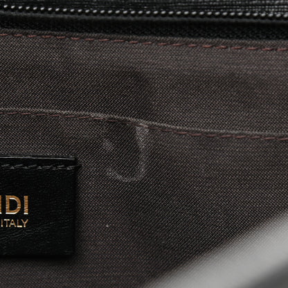 Fendi Zucchino Spalmati Vitello Large Charm Shopping Tote Black 12 of 12