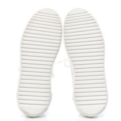 Louis Vuitton Lambskin Embossed Monogram Time Out Sneakers 38 White 5 of 9