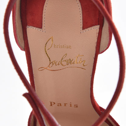 Christian Louboutin Veau Velours Tsarou 100 Pumps 37 Flamenco 7 of 8