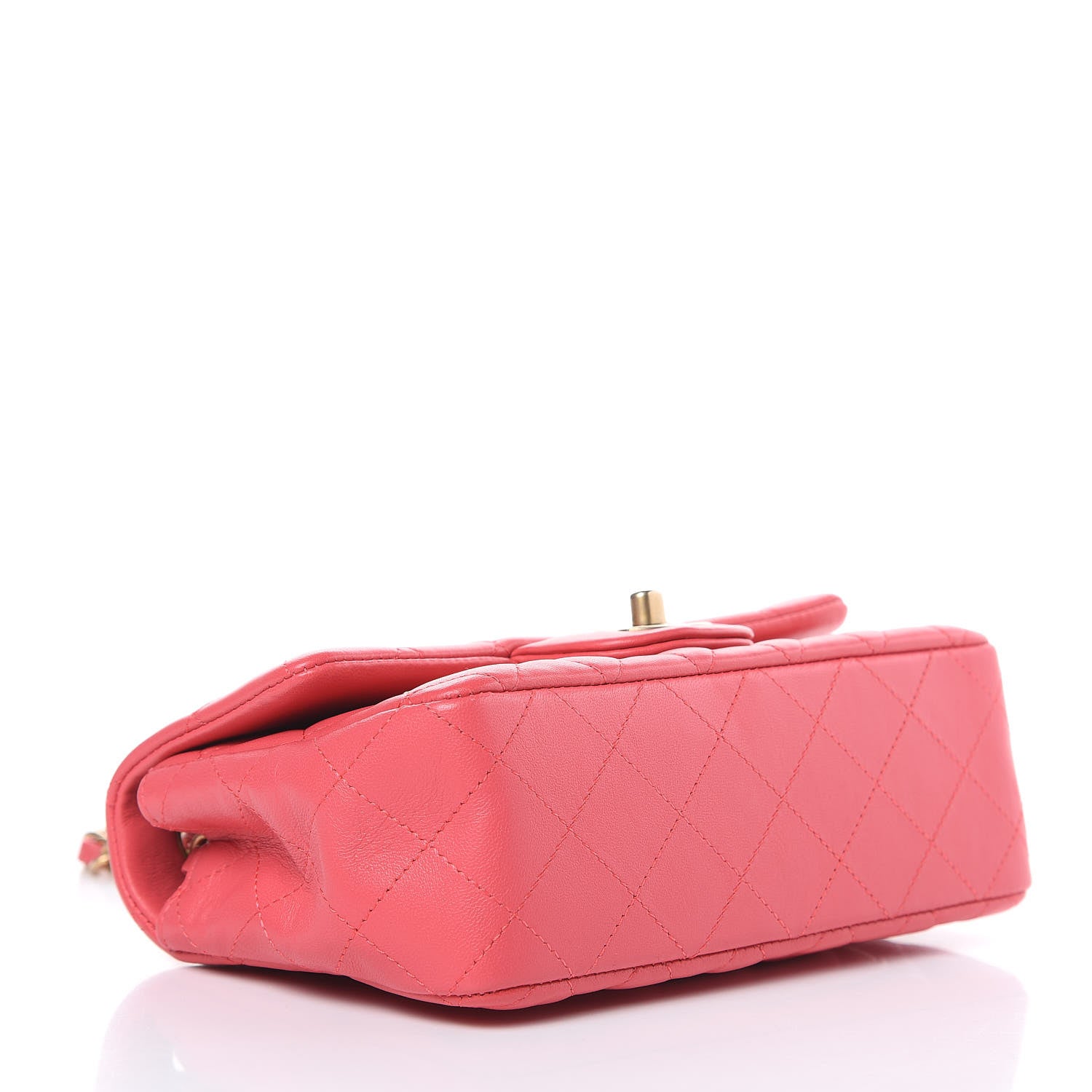 Chanel Lambskin Quilted Studded Mini Rectangular Flap Pink 4 of 9