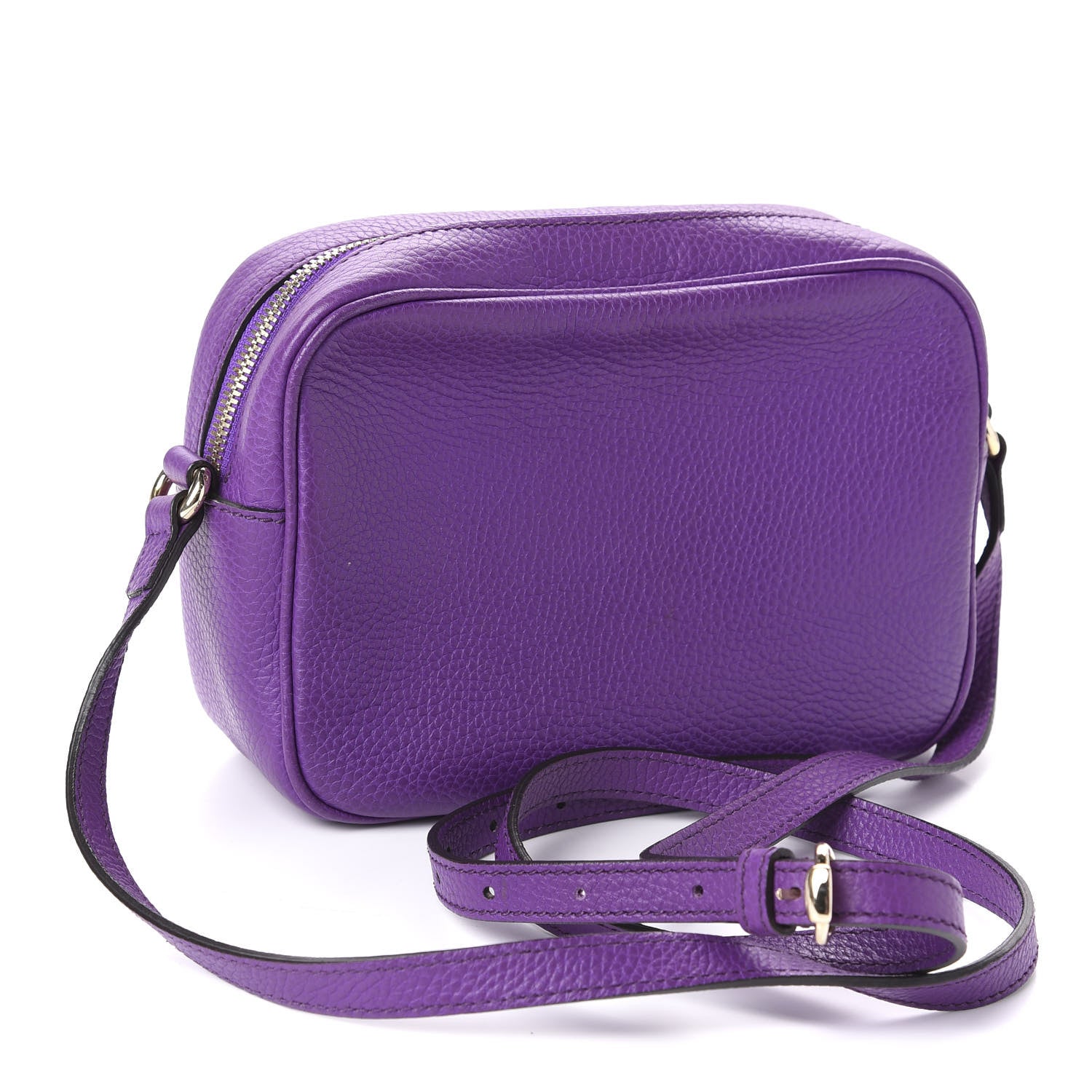 Gucci Pebbled Calfskin Small Soho Disco Bag Shine Purple 3 of 11