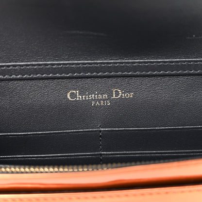 Christian Dior Metallic Patent Micro-Cannage Diorama Wallet on Chain Pouch Orange 6 of 11
