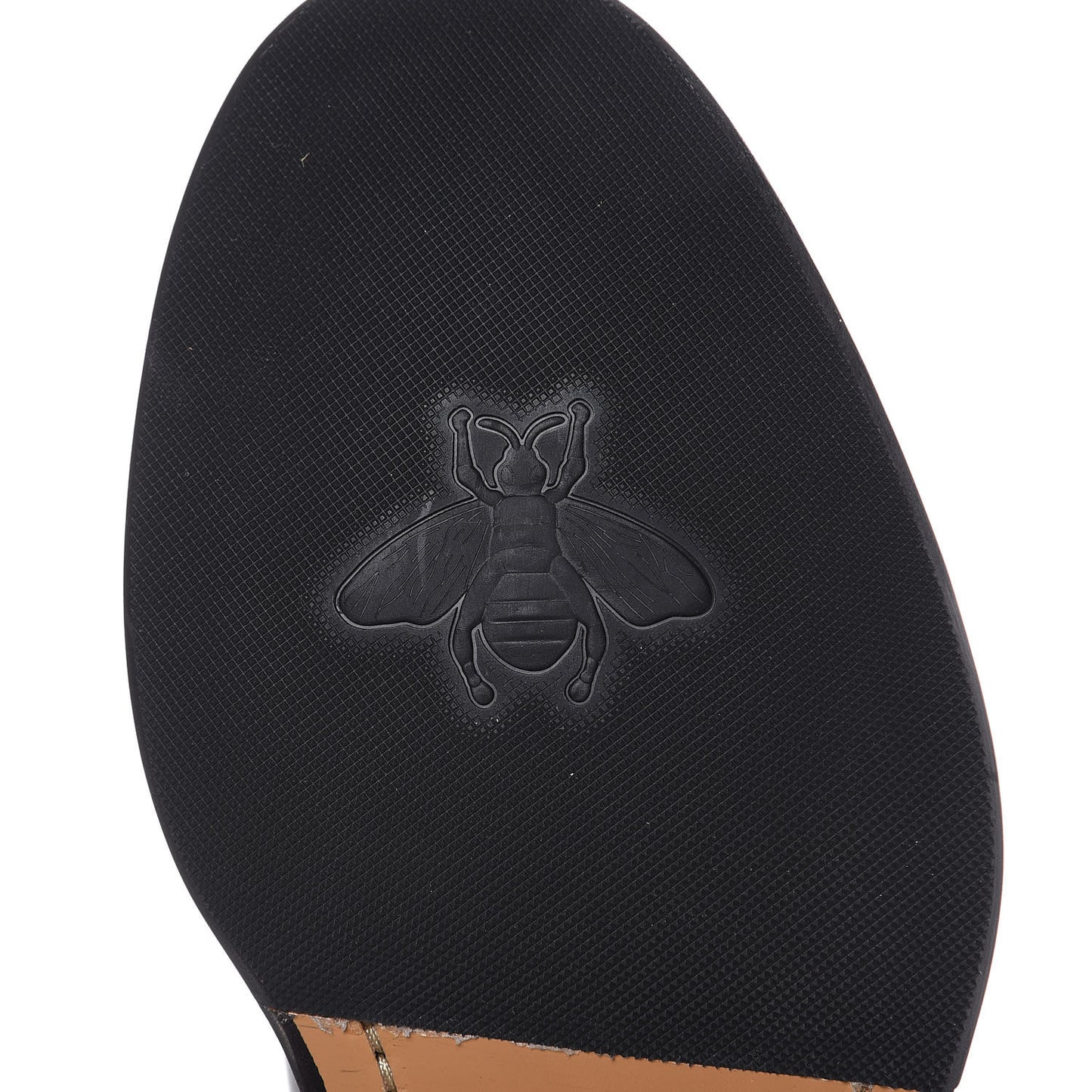 Calfskin Bee Star Embroidered Mens Captoe Derby Loafers 7 Black