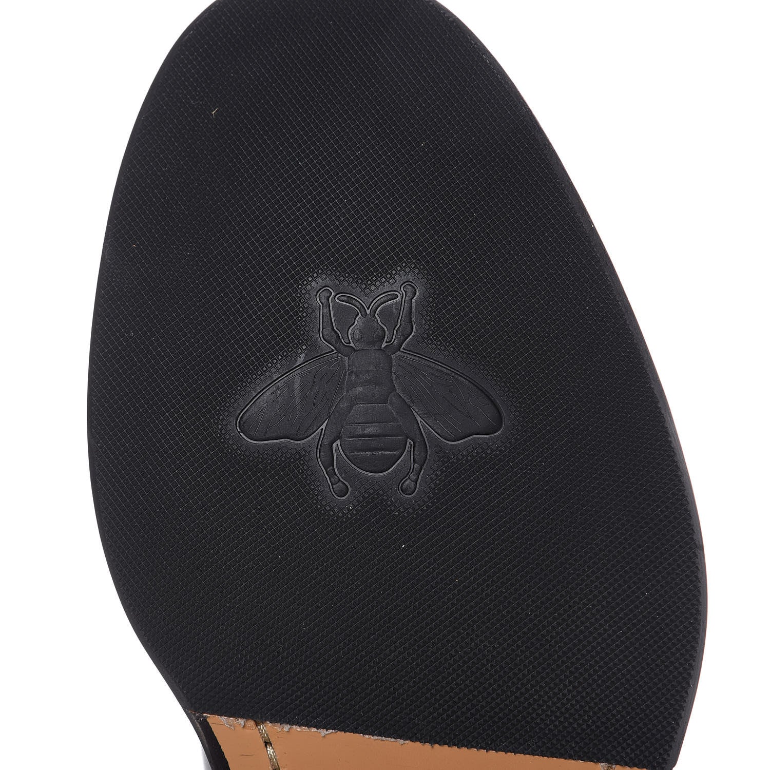 Gucci Calfskin Bee Star Embroidered Mens Captoe Derby Loafers 7 Black 8 of 10