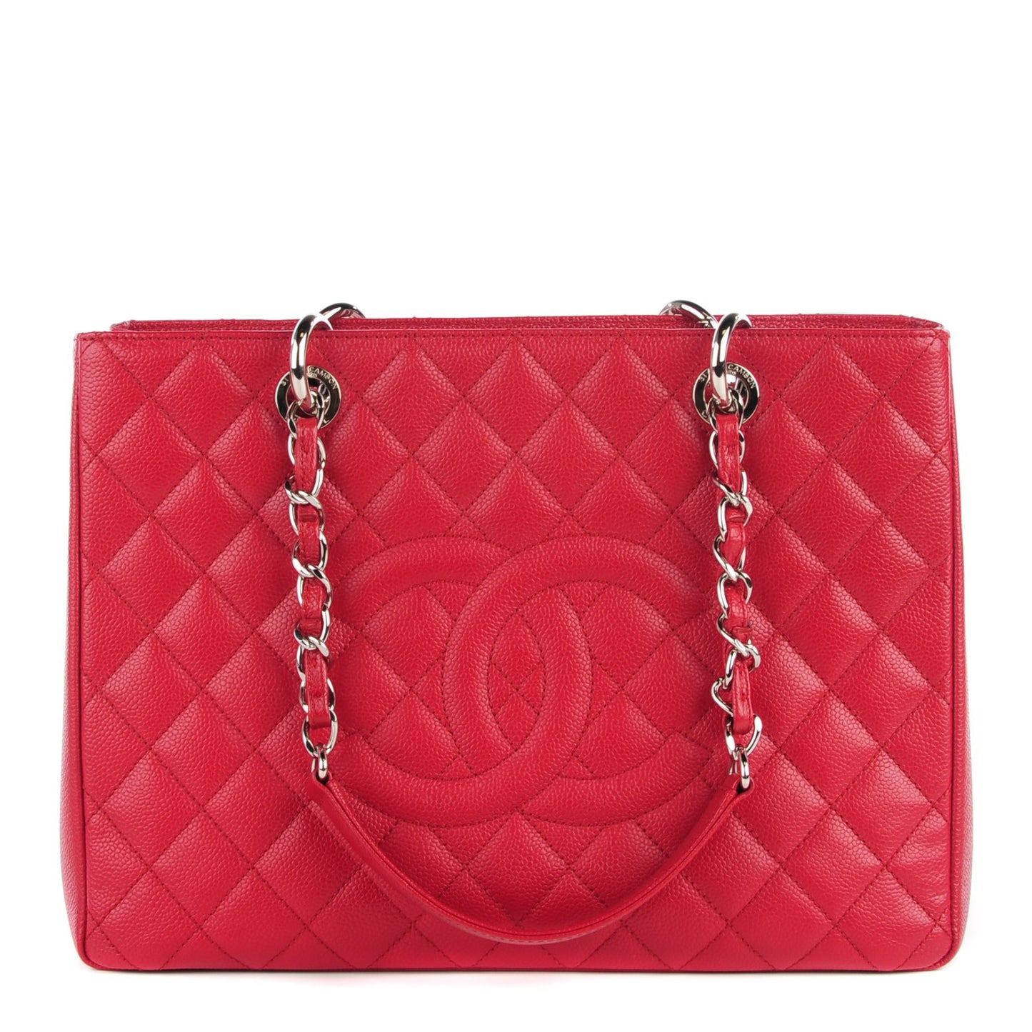 Caviar Quilted Grand Shopping Tote GST Red