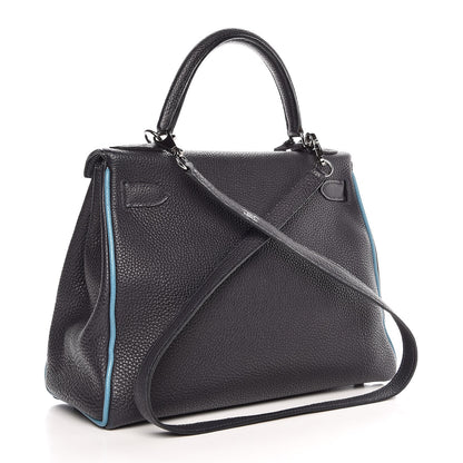 Hermes Togo Bi-Color Kelly Retourne 28 Indigo Blue Jean 4 of 64