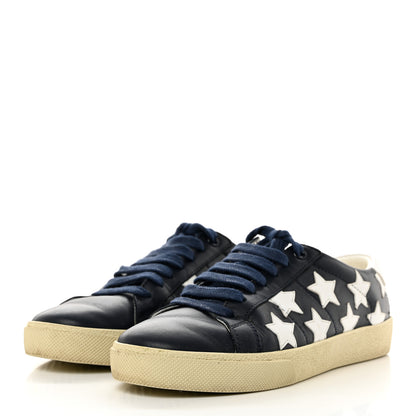Saint Laurent Calfskin Star Court Sneakers 37 Navy White Optique 3 of 11