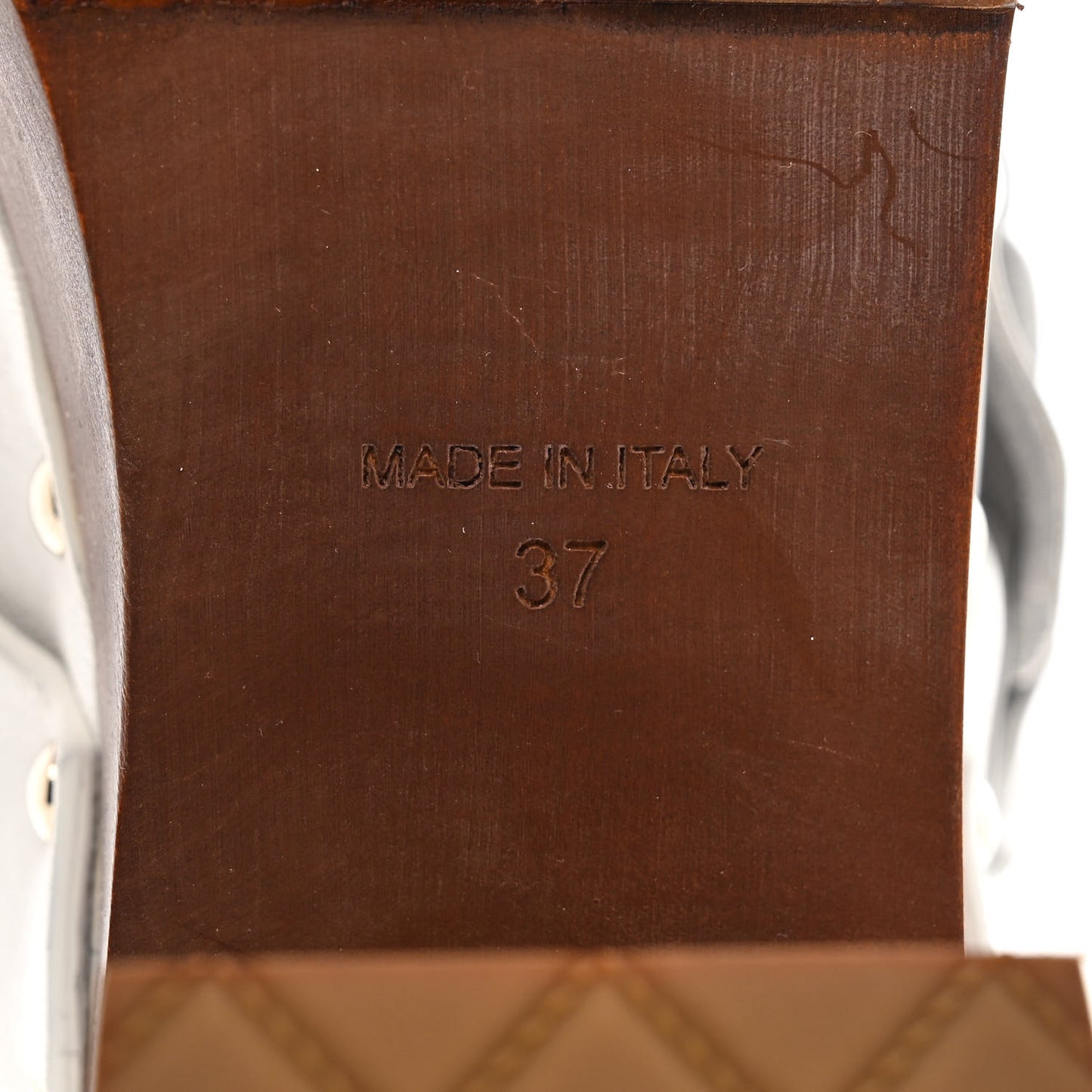 Calfskin Camellia Clogs 37 White