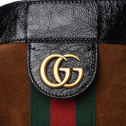 Gucci Suede Patent Web Large Ophidia Vertical Shopping Tote Nocciola Black 11 of 11