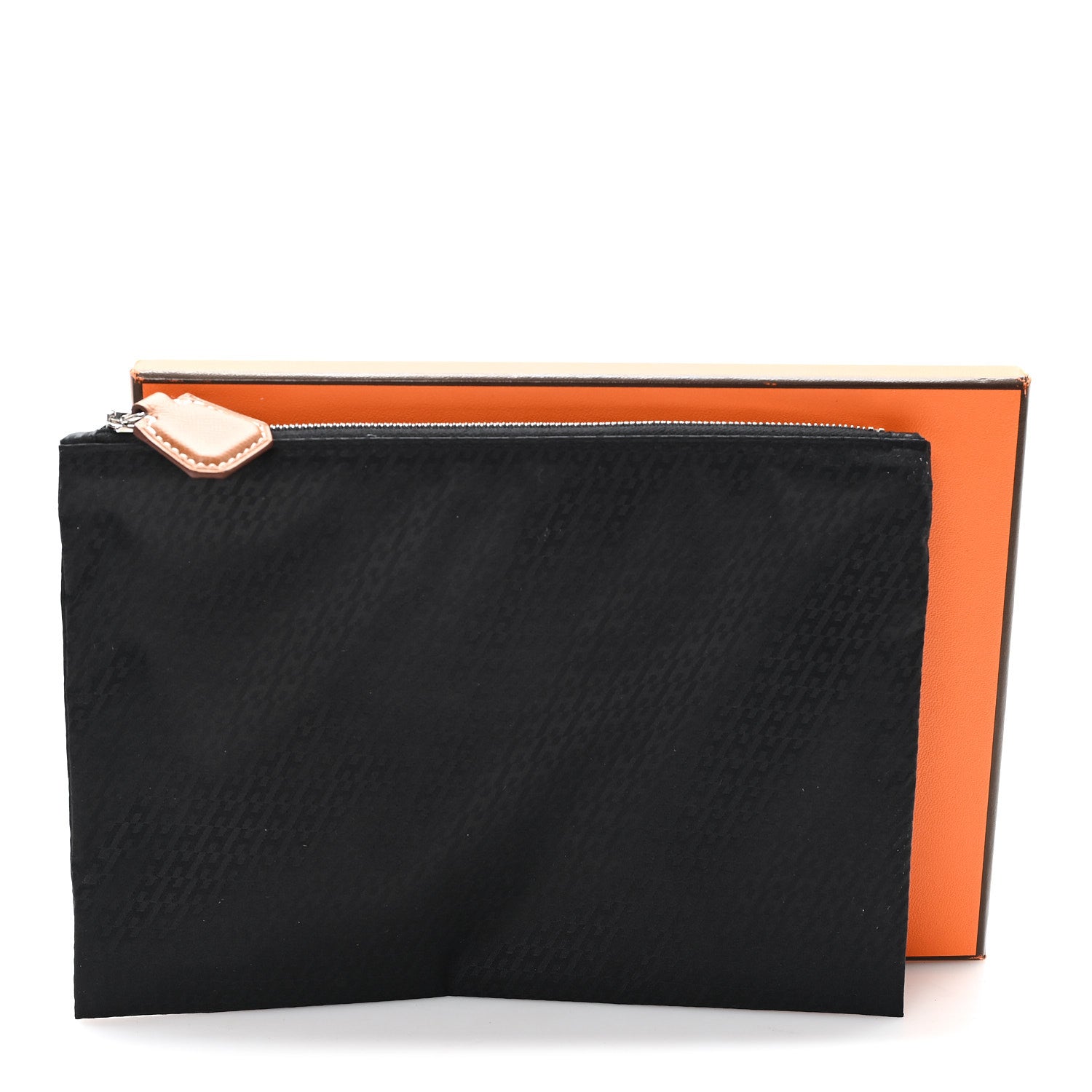 Hermes Technical Silk H En Bias Silky Pocket Cosmetic Case Black 7 of 7