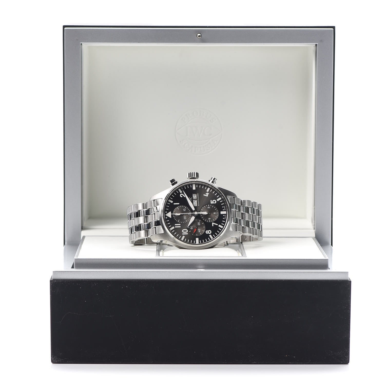 IWC Stainless Steel 43mm Pilot Spitfire Chronograph Automatic Watch Slate IW377719 6 of 6