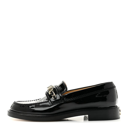 Chanel Patent Calfskin Logo Loafers 37 Black 1 of 10