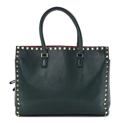 Valentino Garavani Vitello Small Rockstud Top Handle Tote Deep Green 1 of 15