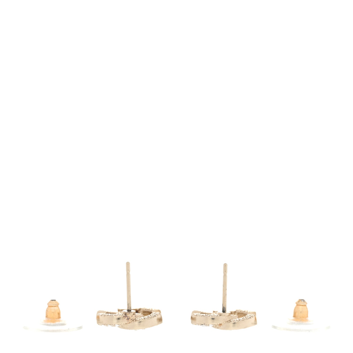 Chanel Crystal CC Earrings Light Gold 3 of 4