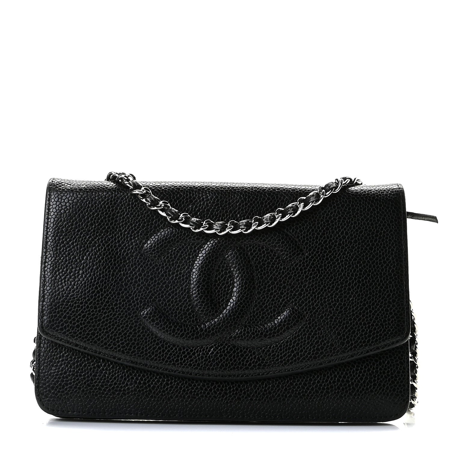 Chanel Caviar Timeless CC Wallet On Chain WOC Black 1 of 12
