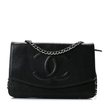 Chanel Caviar Timeless CC Wallet On Chain WOC Black 1 of 12