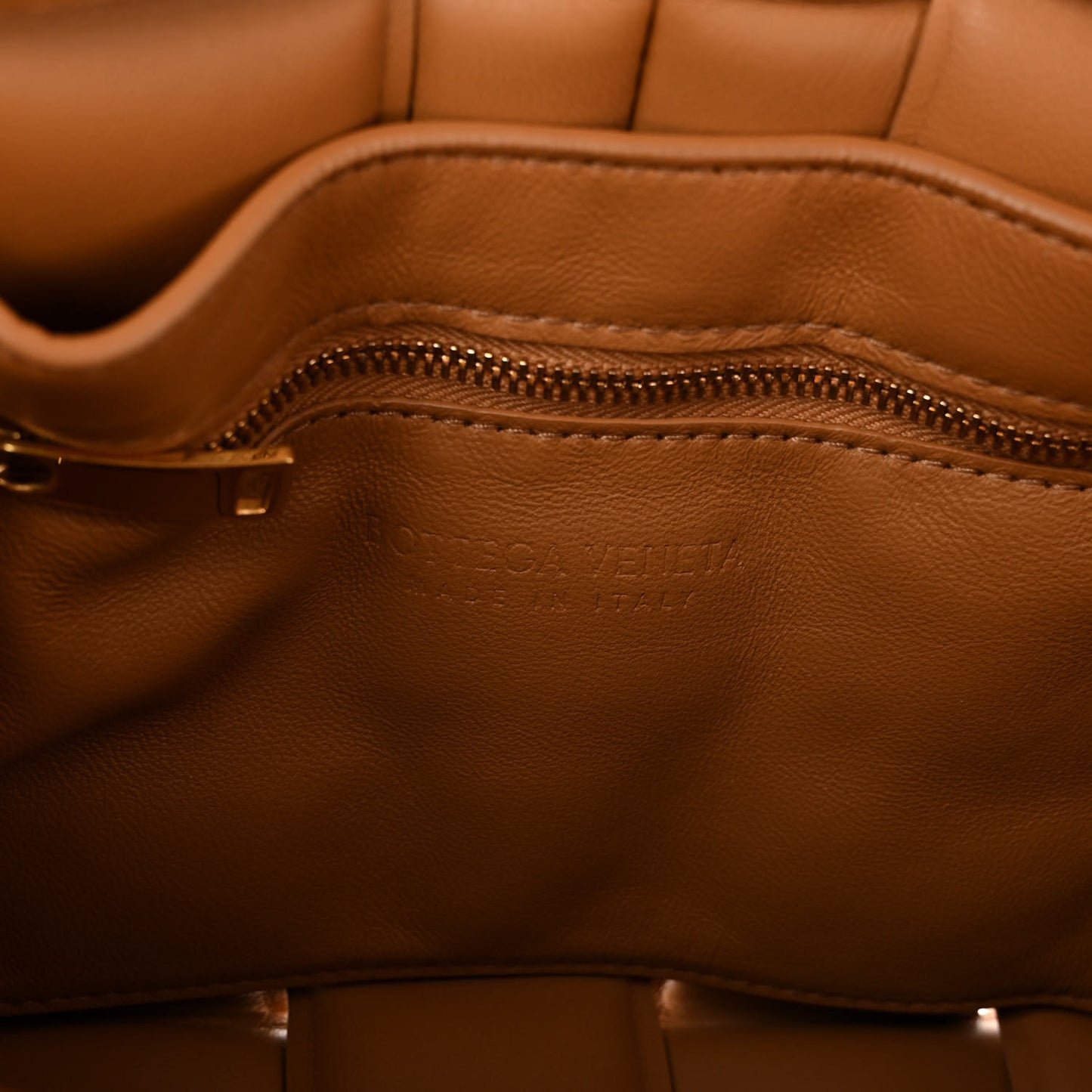 Lambskin Maxi Intreccio Padded Chain Cassette Crossbody Bag Caramel