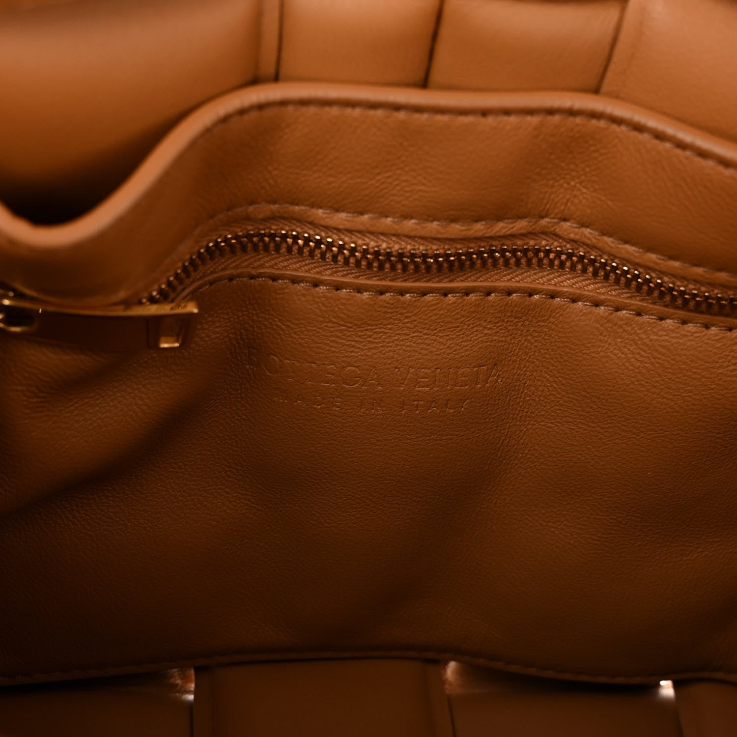 Bottega Veneta Lambskin Maxi Intreccio Padded Chain Cassette Crossbody Bag Caramel 6 of 10