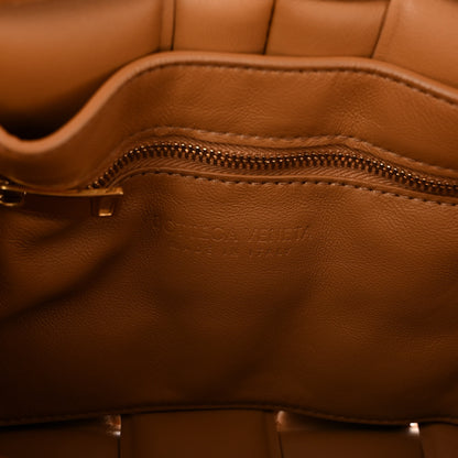 Bottega Veneta Lambskin Maxi Intreccio Padded Chain Cassette Crossbody Bag Caramel 6 of 10