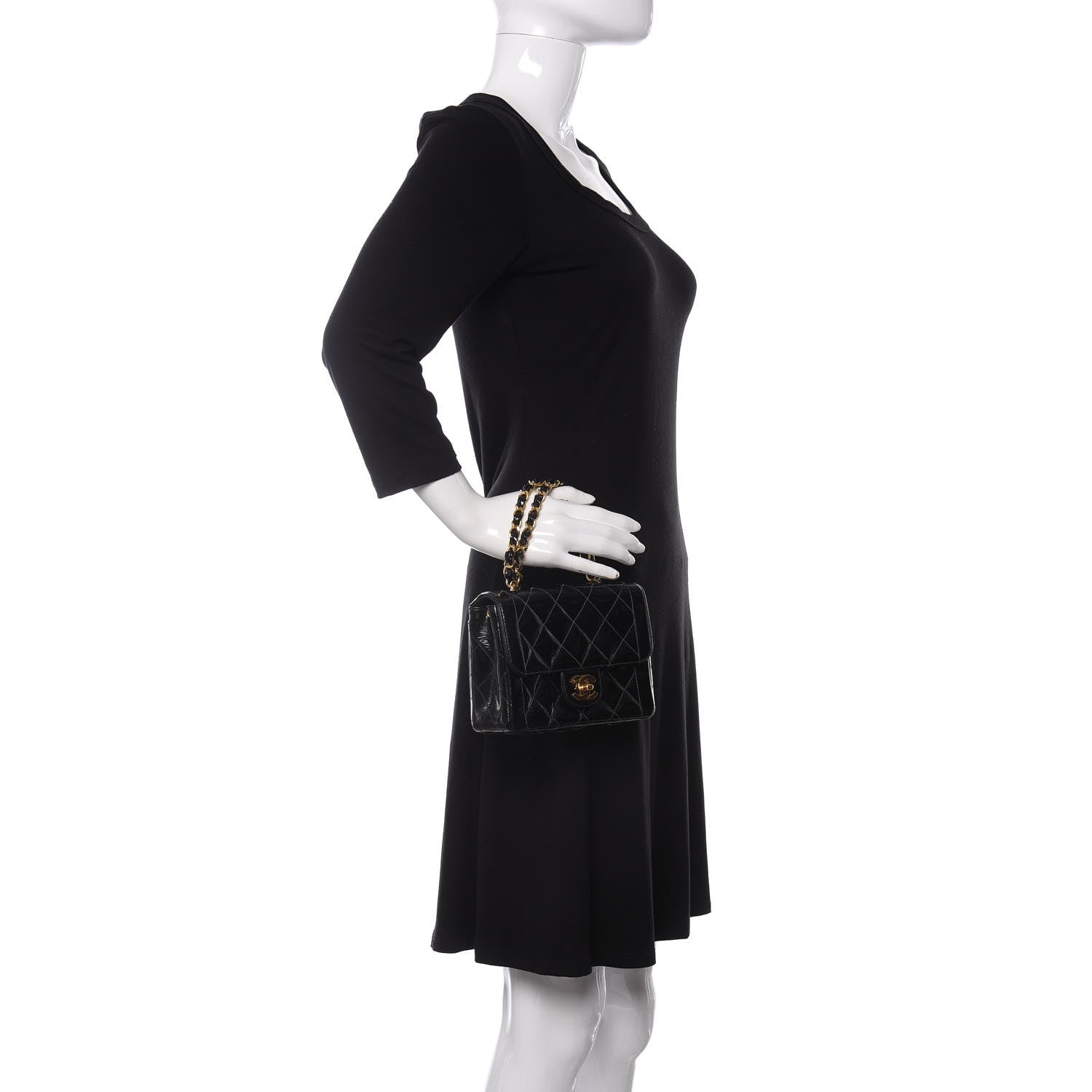 Chanel Patent Calfskin Quilted Mini Square Flap Black 2 of 11