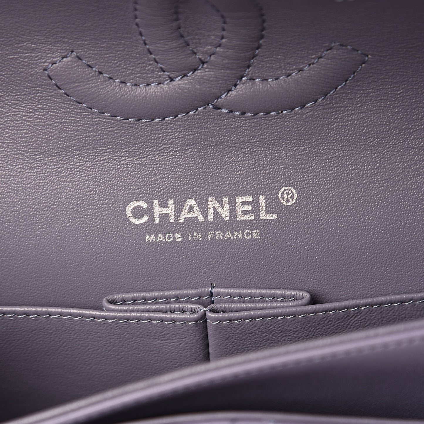 Lambskin Quilted Medium Double Flap Light Purple