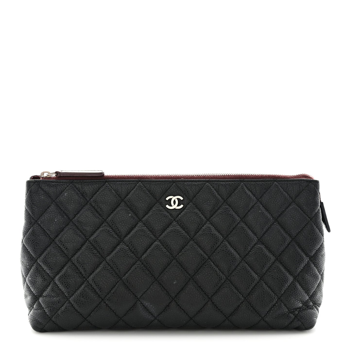 Lambskin Quilted Cosmetic Case Black