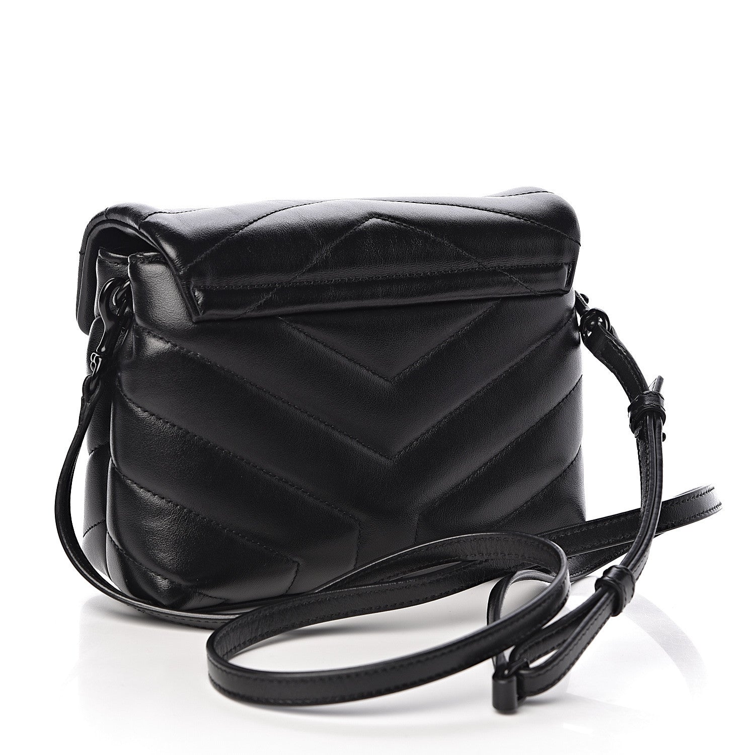 Saint Laurent Calfskin Y Quilted Monogram Toy Loulou Crossbody Bag Black 3 of 10
