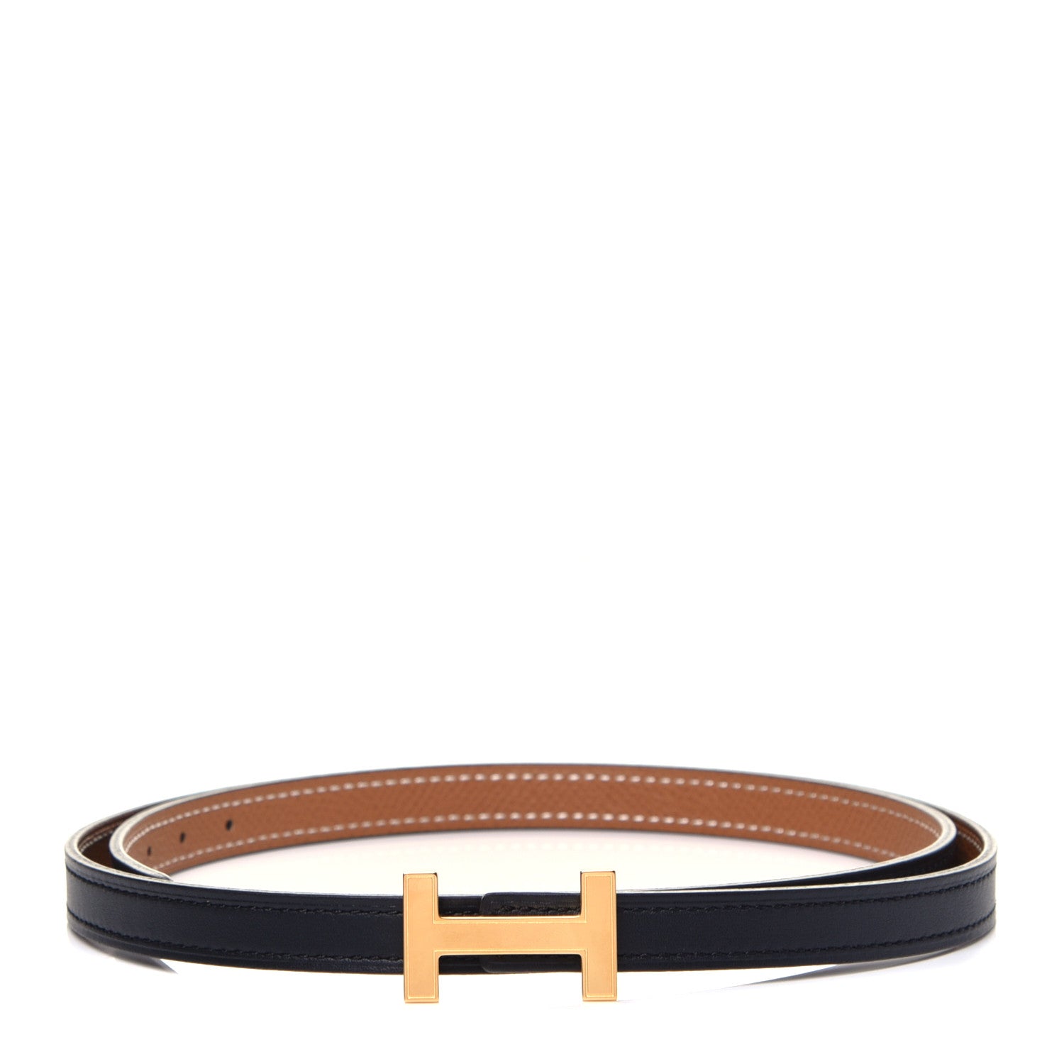 Hermes Swift Epsom 13mm Focus Belt 80 Black Gold 1 of 5