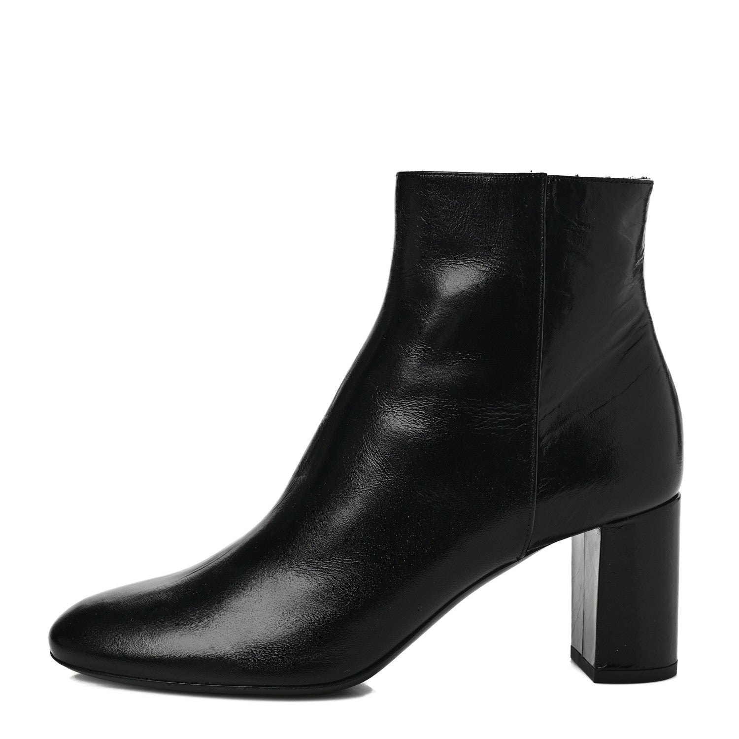 Saint Laurent Calfskin Loulou 70 Uniform Ankle Boots 38.5 Black 1 of 7