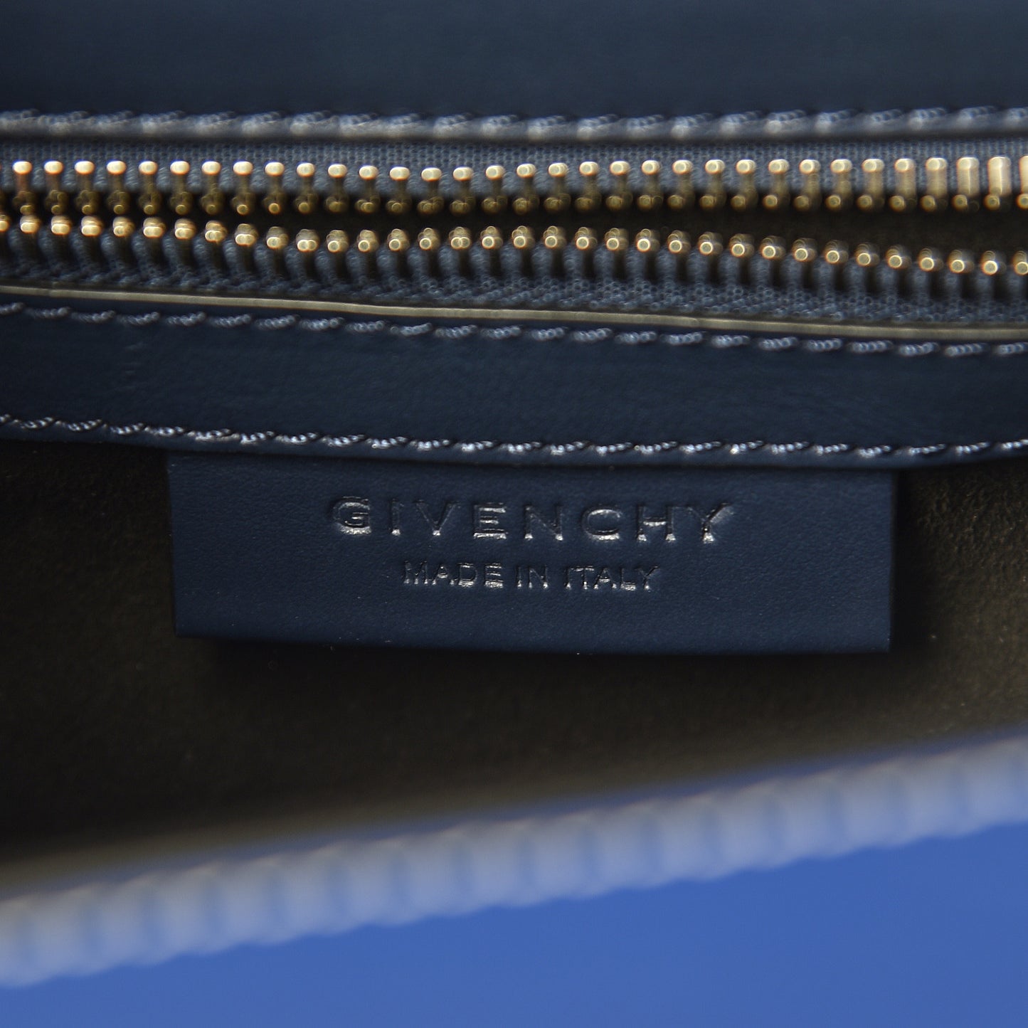 Calfskin Mini Pandora Box Logo Strap Crossbody Bag Moroccan Blue