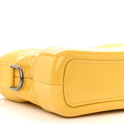 Chanel Patent Goatskin Quilted Small Gabrielle Hobo Yellow 9 of 10