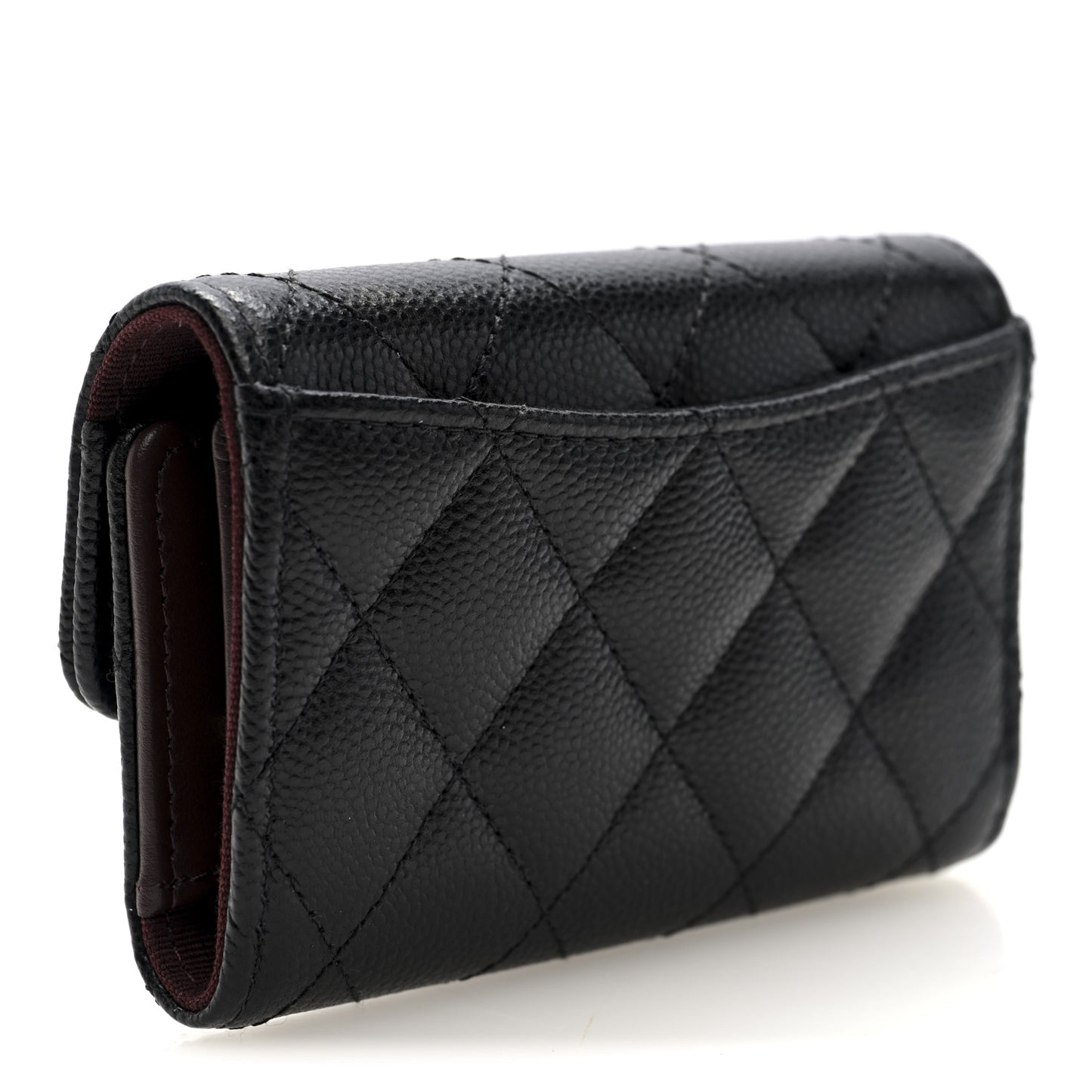 Caviar Quilted Classic 4 Key Holder Wallet Black