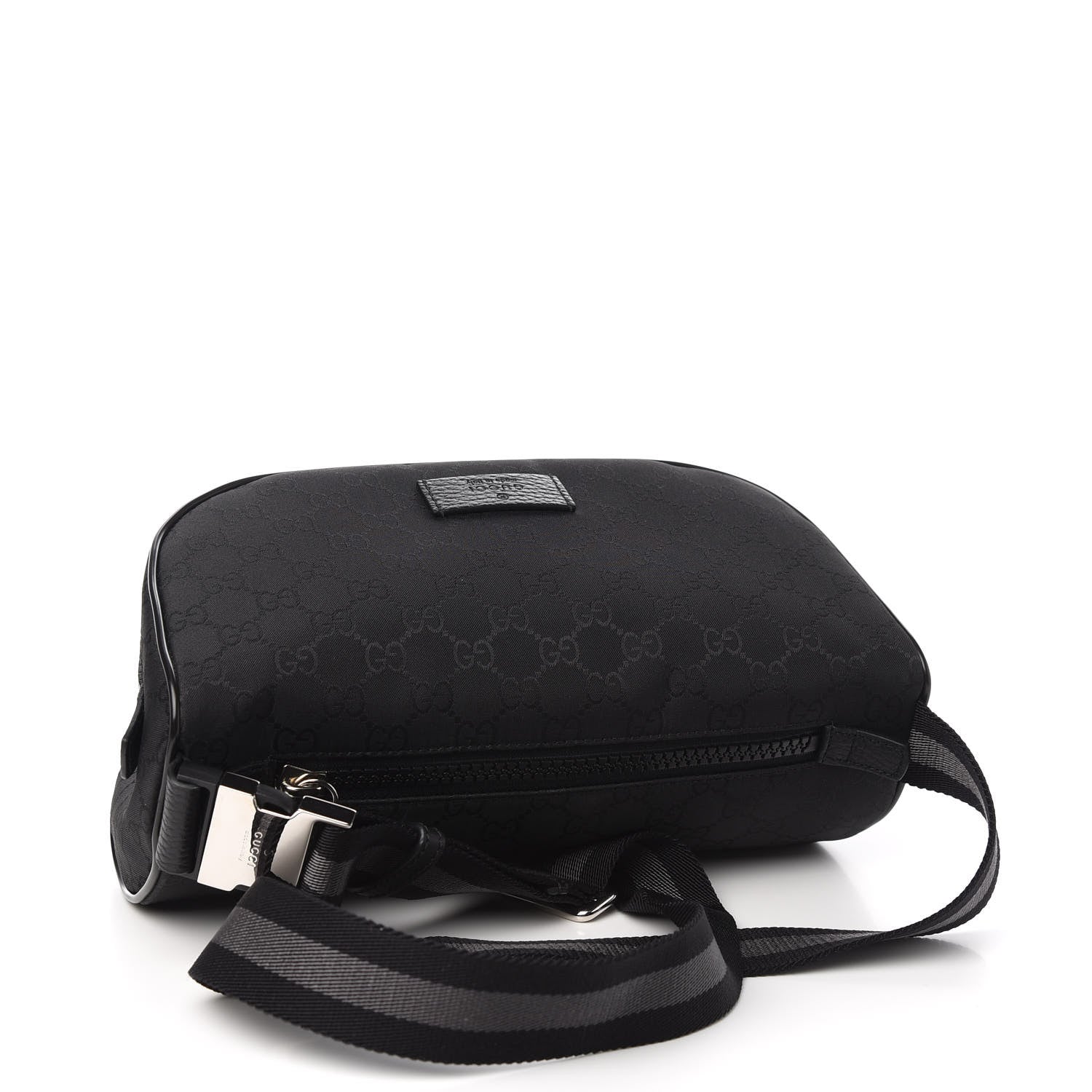 Gucci Nylon Monogram Fanny Pack Belt Bag Black 2 of 9