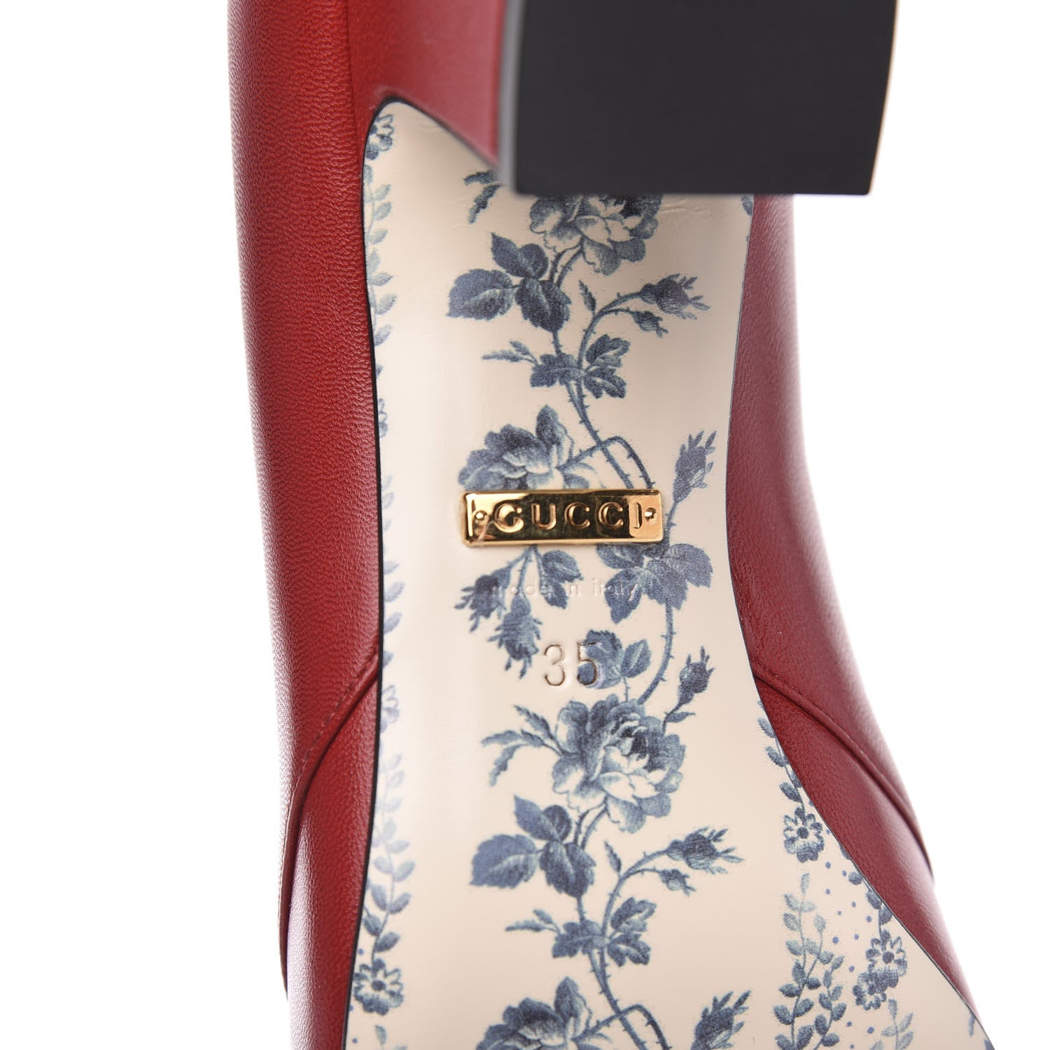 Gucci Malaga Kid GG Victoire 55mm Loafer Pumps 35 Hibiscus Red 6 of 9
