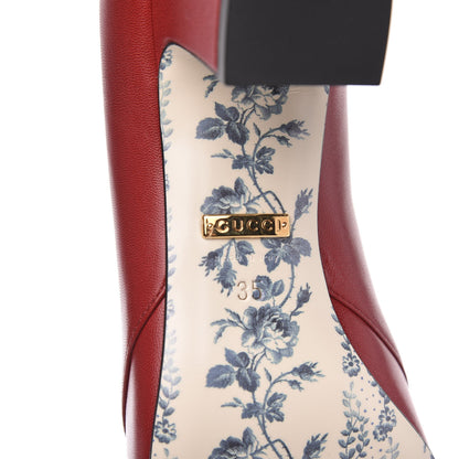 Gucci Malaga Kid GG Victoire 55mm Loafer Pumps 35 Hibiscus Red 6 of 9