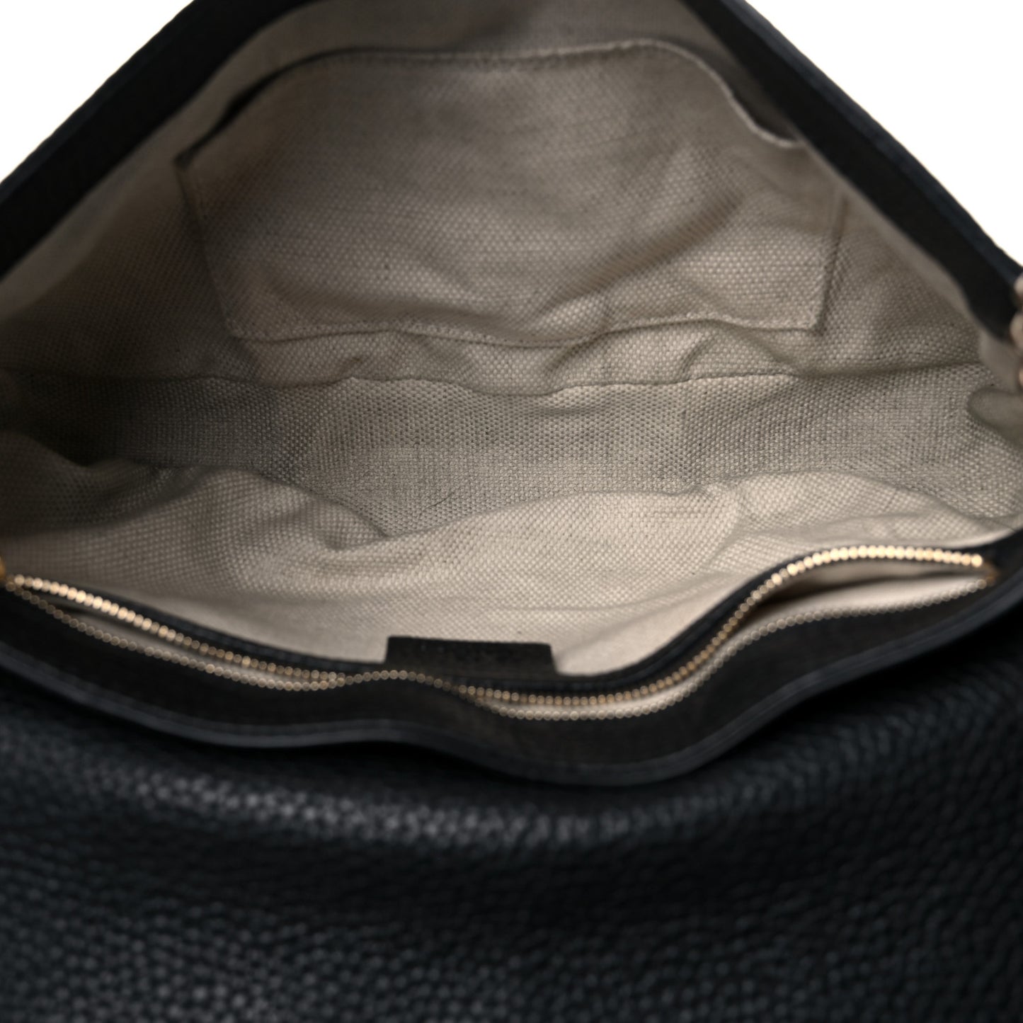 Pebbled Calfskin Medium Soho Flap Crossbody Black