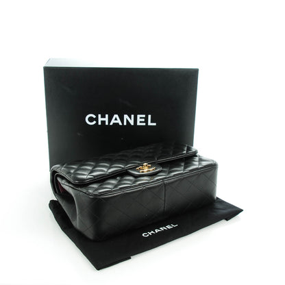Chanel Lambskin Quilted Jumbo Double Flap Black 3 of 9
